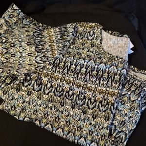 Lularoe Carly XL blue green print